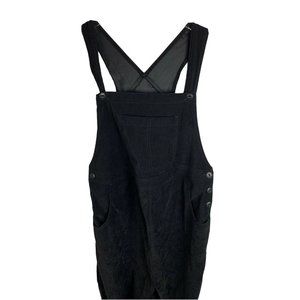 Motherhood Maternity Black Velvet Overalls Large